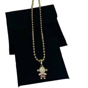Girl Charm Necklace 18 K Gold plated Mother's Necklace